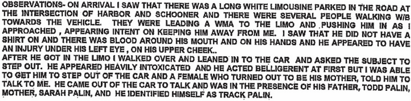 Illustration for article titled Juicy Scenes From the Police Report on the Palin Family Throwdown